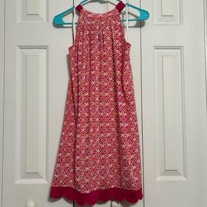 Mud Pie Pink and White Geometric Kids Dress